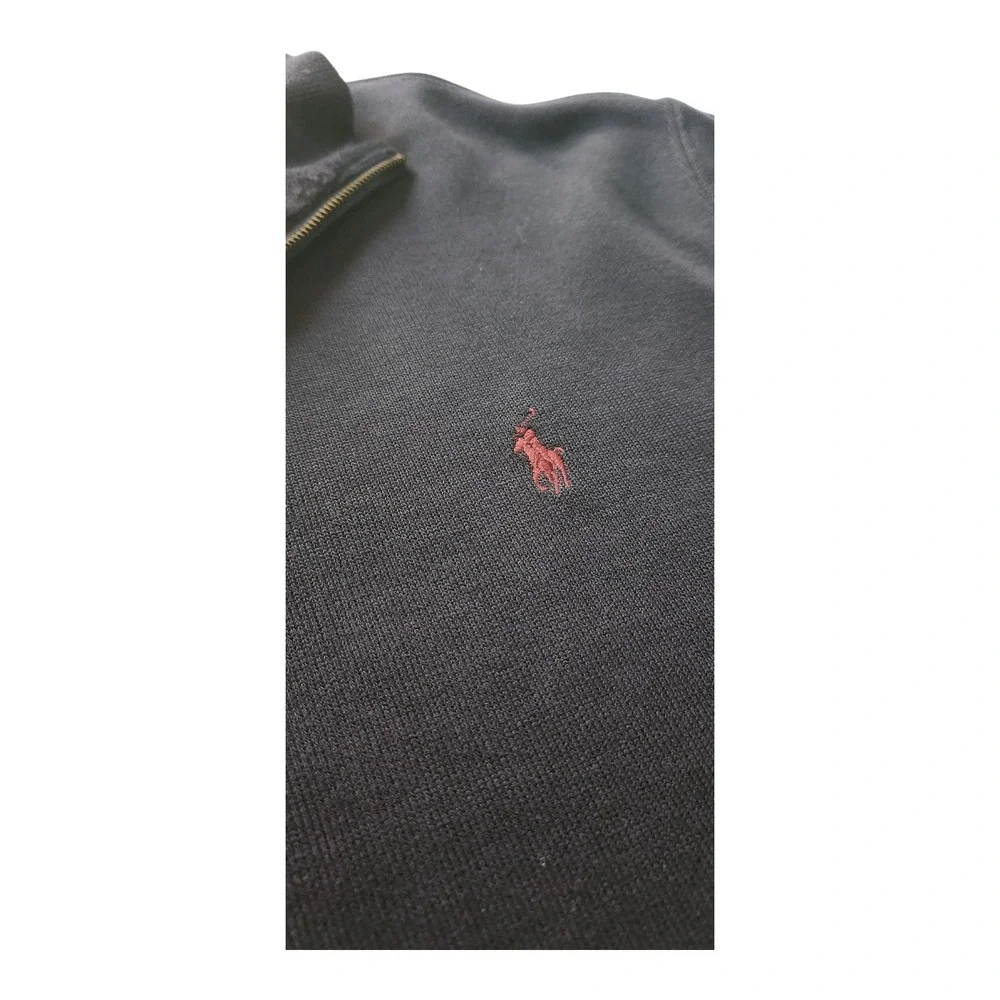 Polo Ralph Lauren Mens XL Navy Blue Cotton‎ 1/4 Zip Pullover Sweater Pony Logo